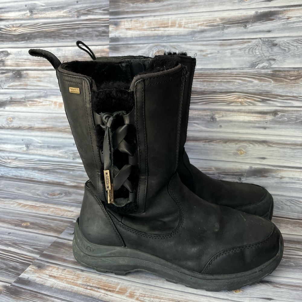 UGG SUVI WATERPROOF WOMEN WINTER BOOTS LEATHER BLACK